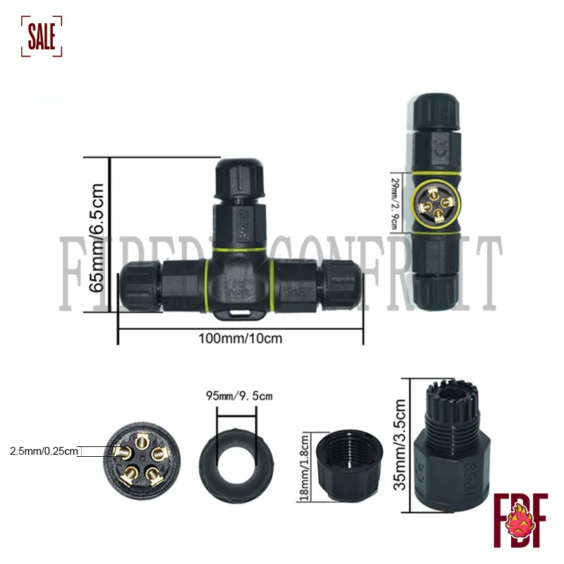 

IP68 Rated Waterproof Nylon M20 Aviation Connector 5 Core Power JunctionBox Outdoor LED Lighting and Street Lamps