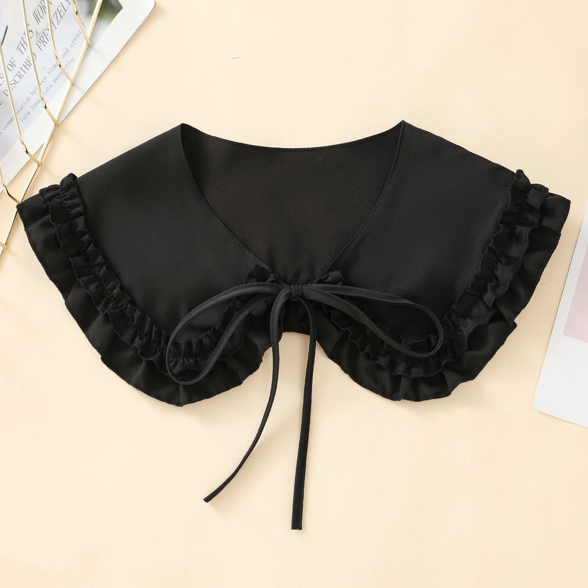 Damen New Wave Edge Dekoration Mode Schal Schoß Schulter abnehmbar vielseitig gefälschter Kragen – Detail 6