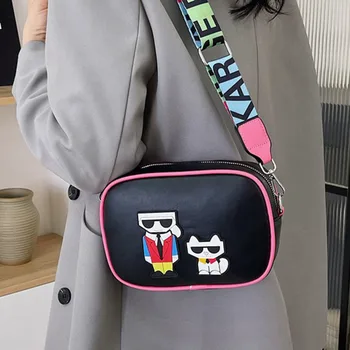 Chic Candy Bag Cartoon Printed Shoulder Bag for Women Y2k Fashion Designer Tote Bag Trend Camera Satchel Female Crossbody Bag