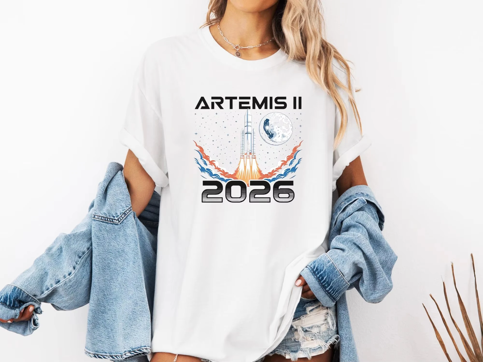 2026 New Cool Artemis 2 Spacecraft  Adult Graphic Men's Clothing T-Shirt Cotton Short Sleeve Y2k Popular Streetwear