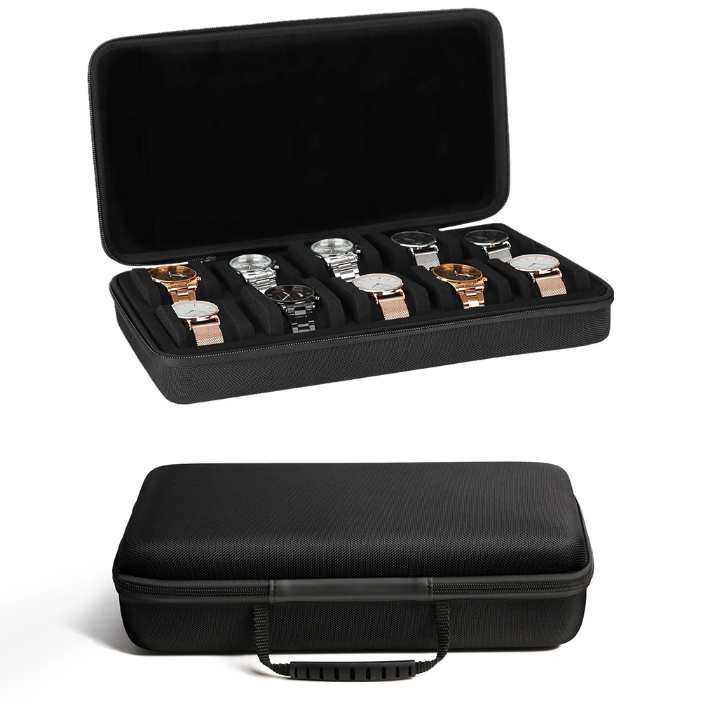 

Portable Watch Storage Box Travel Zipper Case Watch Box 10 Slots Watch Display Holder Organizer Case For Smartwatch Wristwatch
