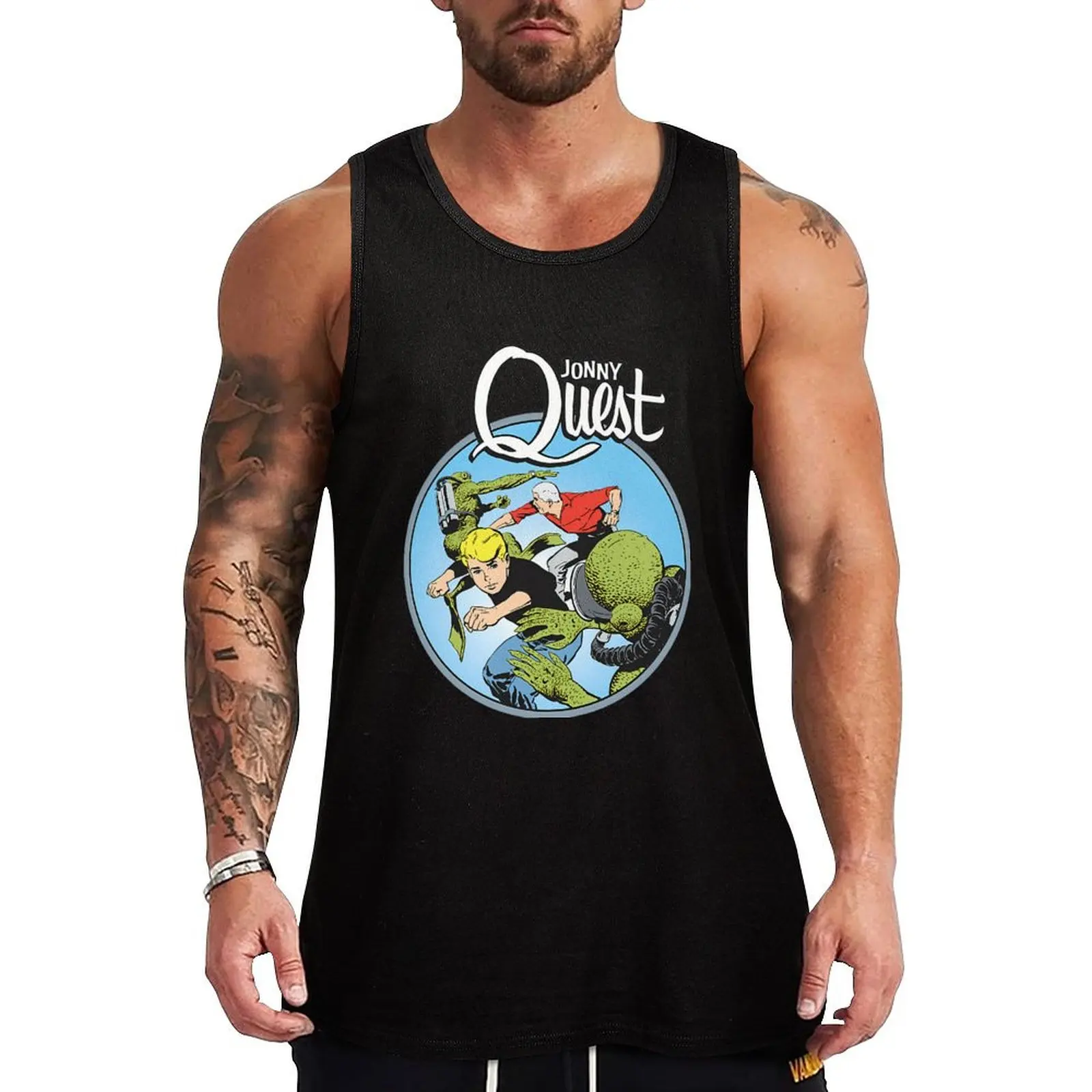Jonny Quest, Camiseta Regata Premium, Camiseta Regata Macia e Respirável, Sem Mangas