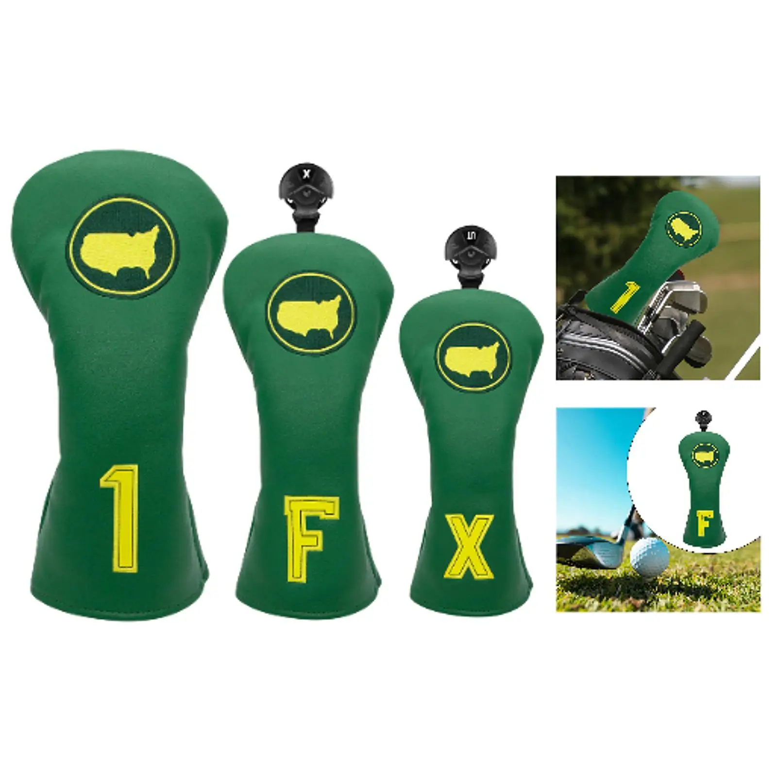 

Golf Head Cover Premium PU Leather Portable for Adults Scratchproof Golf Wood