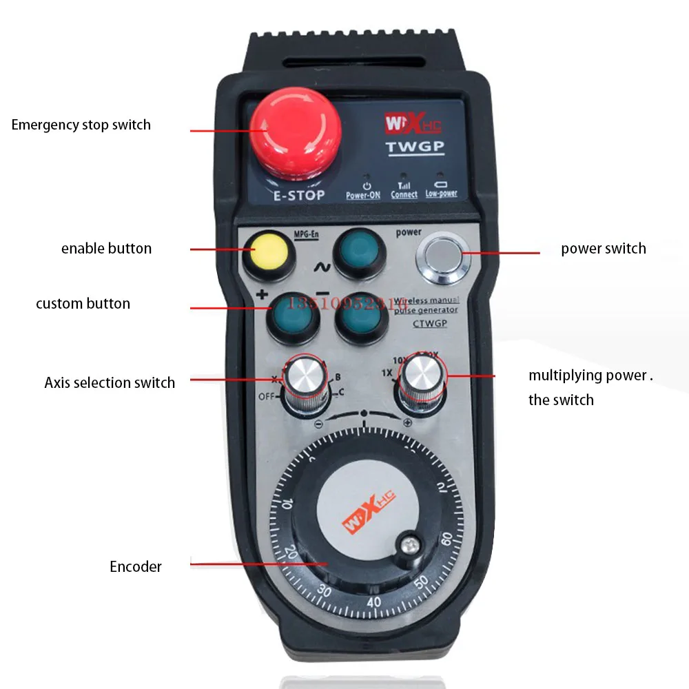 New Core Synthetic Cnc Wireless Electronic Handwheel Emergency Stop Pulse Generator New Generation System With Alloy And Button