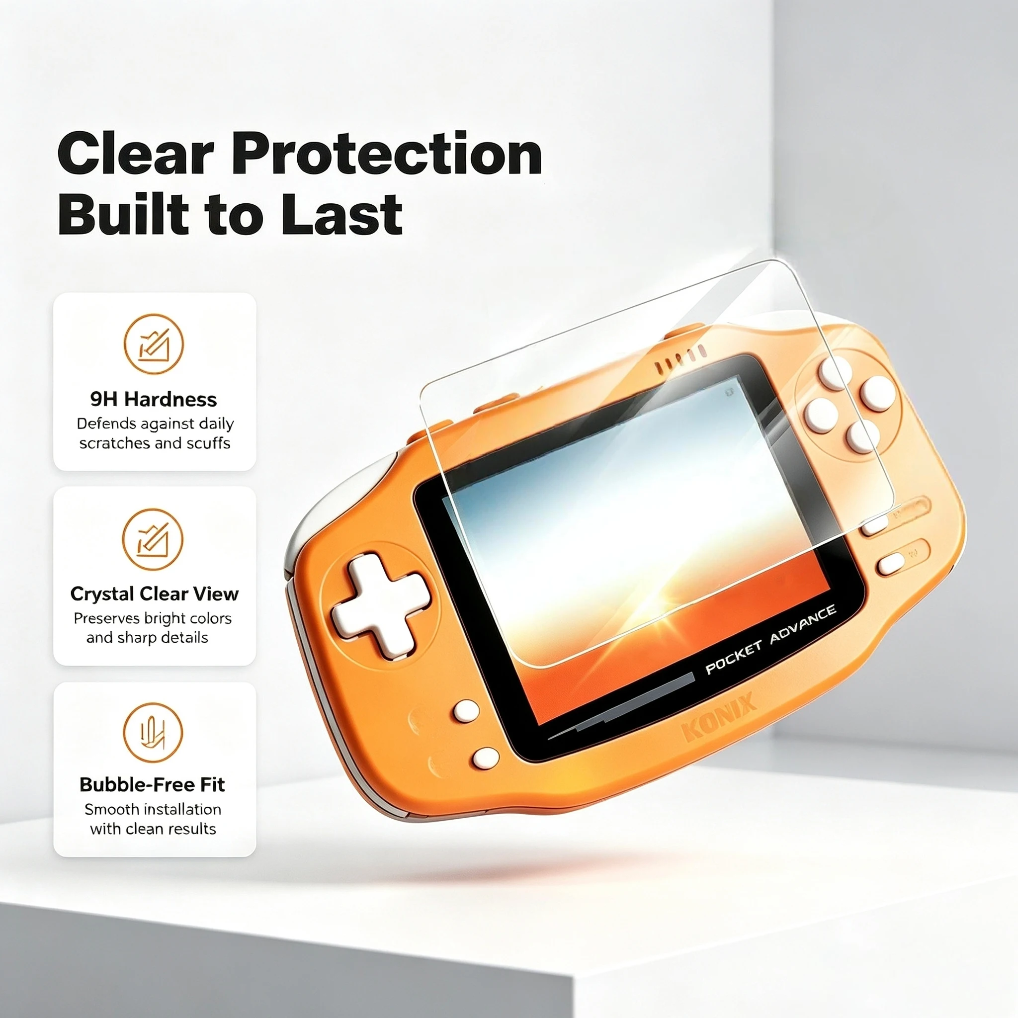 HD Premium Tempered Glass Screen Protector for KONKR Pocket Advance Anti-Scratch Screen Protective Tempered Glass