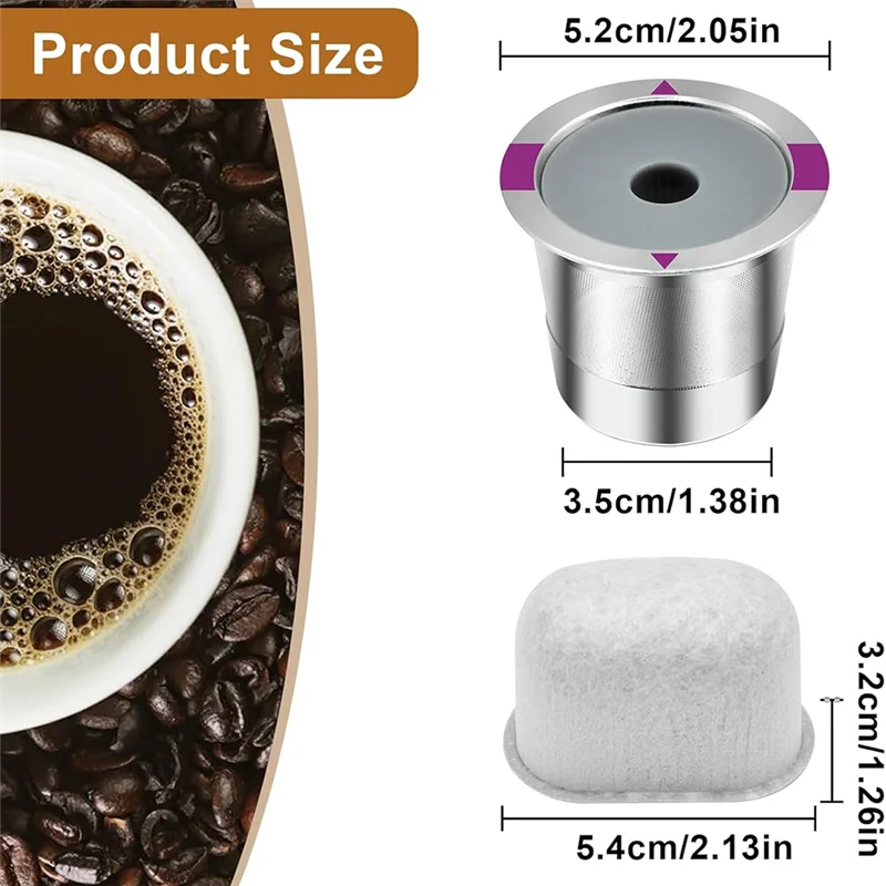 ABMO Tazze K riutilizzabili per Keurig, cialde di caffè riutilizzabili K Cup e filtro di ricambio per macchina da caffè Keurig 2.0 1.0