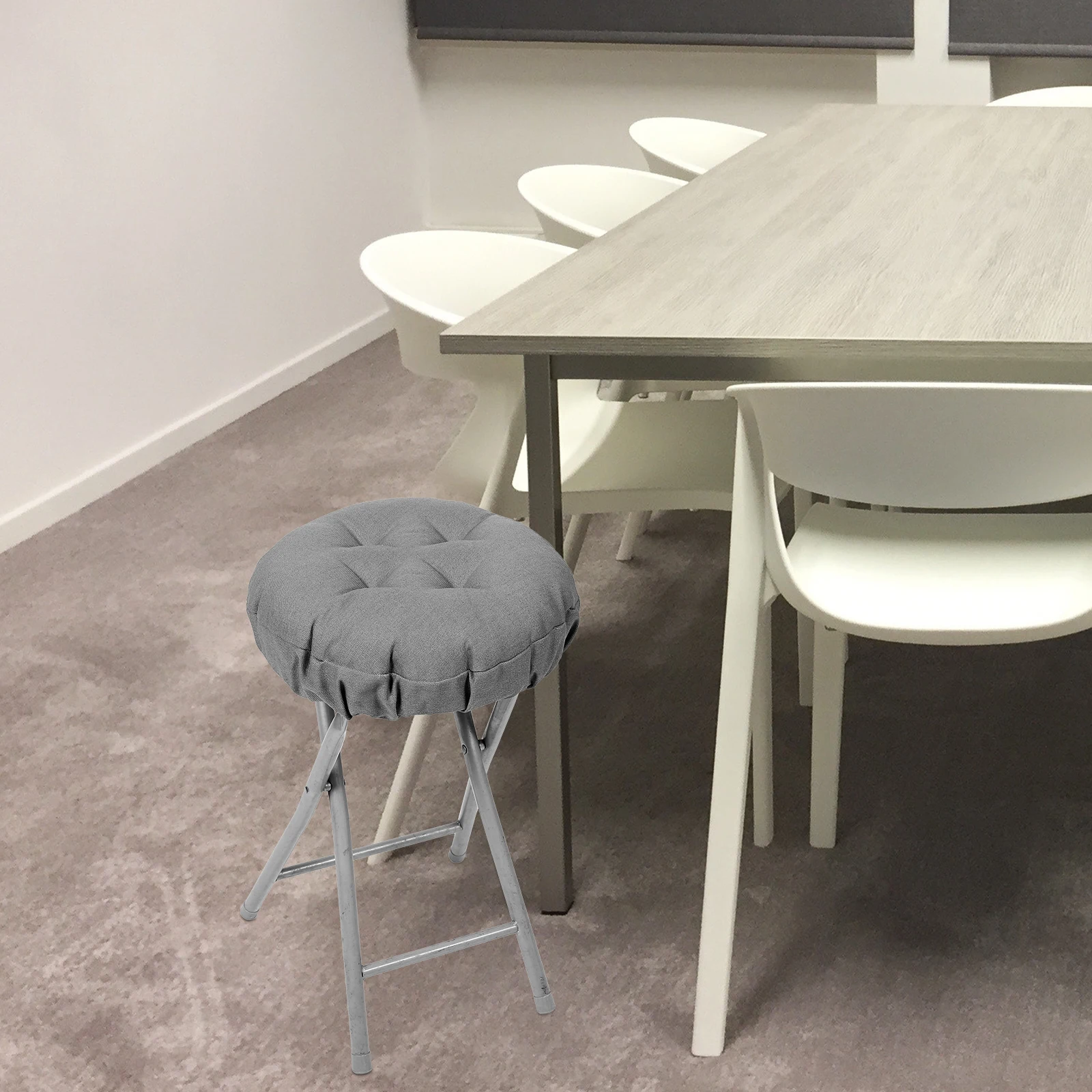 

Round Stool Covers Elastic Seat Cushion Padded Bar Chair Non Skid Dust Proof Thickened Fabric Stretchable Washable Kitchen