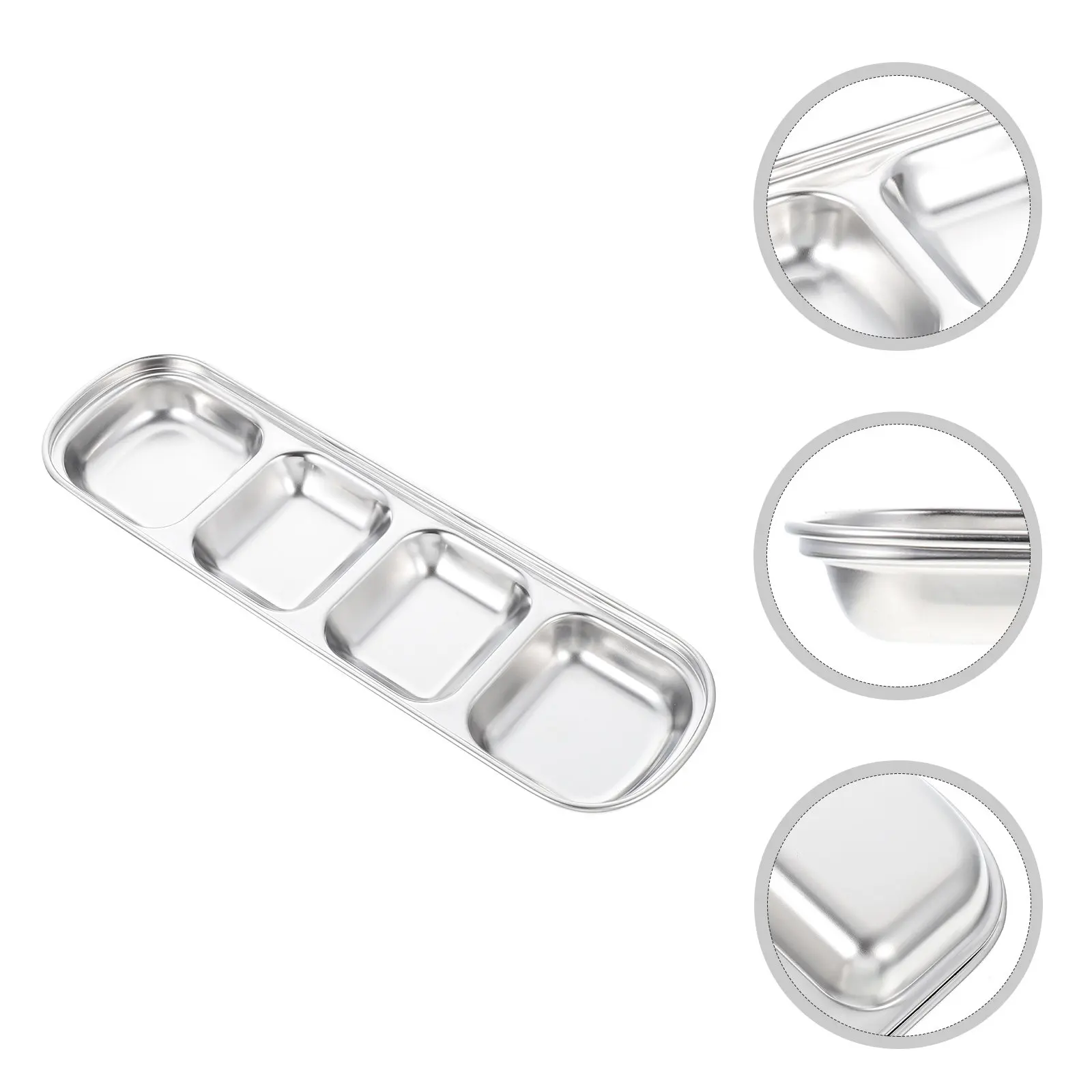 Stainless Steel Four-Grid Pet Feeding Bowl for Hamster Gerbil Squirrel Hedgehog Small Animals Food and Water Bowl Compact Design