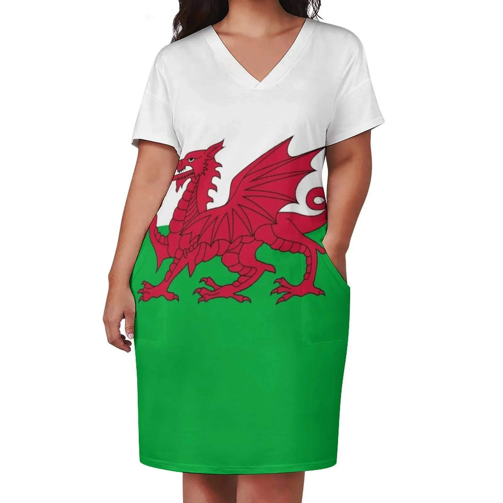 Welsh flag of Wales Loose Pocket Dress evening dress women loose women