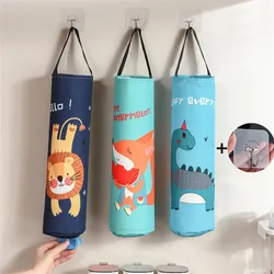 Home Grocery Bag Holder Wall Mount Plastic Bag Holder Dispenser Hanging Storage Trash Garbage Bag Kitchen Garbage Organizer