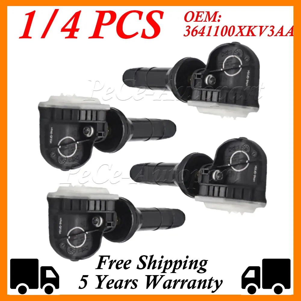 1/4PCS Car TPMS Tire Pressure Sensor 3641100XKV3AA For Great Wall HOVER H5 WINGLE 5 C30 Haval XY Tank 500 433MHz