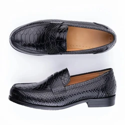 Wholesale Men's Leather Shoes Snake Pattern Breathable Slip-on Fashion Man Shoes Formal Business Casual Holiday Party Office Use