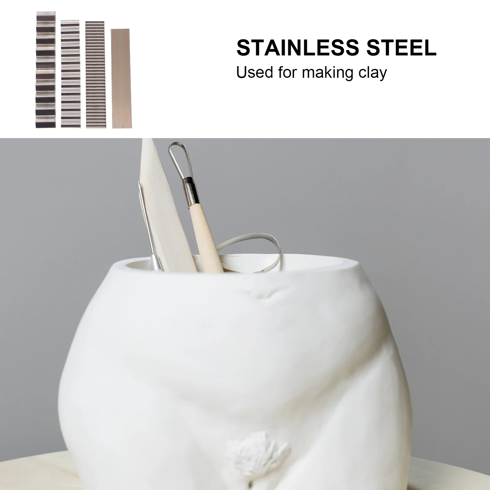 8Pcs Polymer Clay Cutters Shaping Tools Durable Stainless Steel DIY Sculpture Modeling Cutters Carving Supplies for Beginners