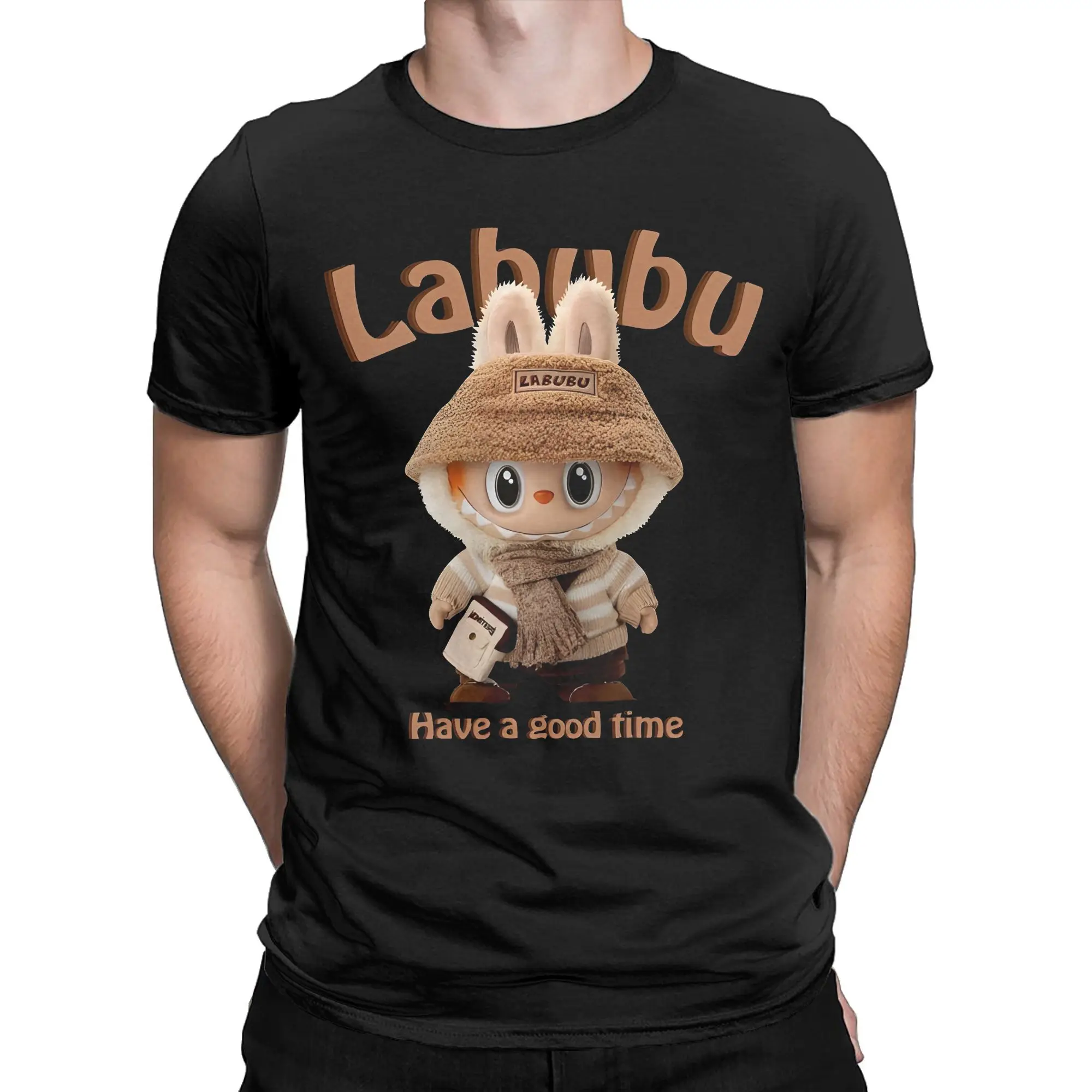 LABUBU Nude Have A Good Time T Shirts for Men Women Pure Cotton T-Shirts Round Collar  Tee Shirt Short Sleeve Clothes 6XL