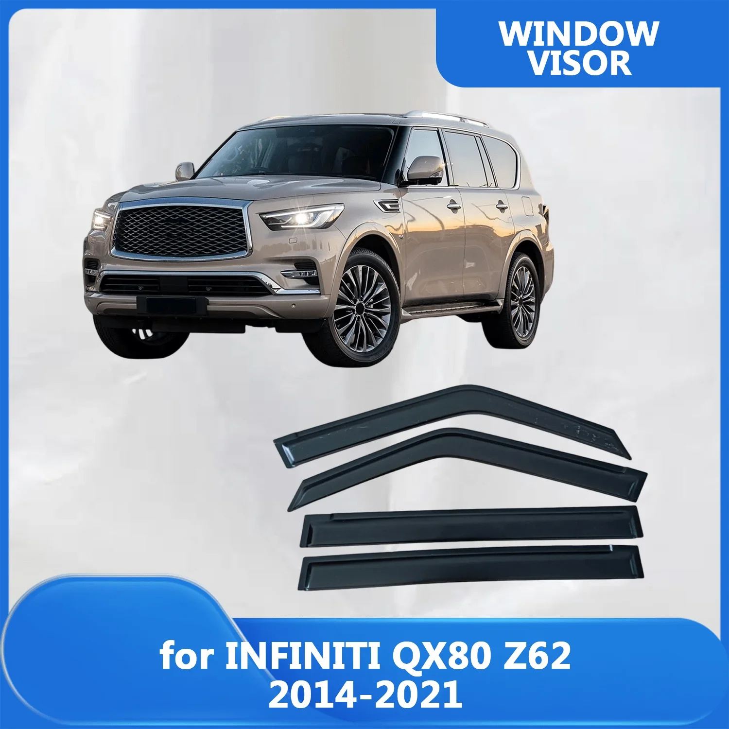 

Window Visor for INFINITI QX80 Z62 2014 2015 2016 2017 2018 2019 2020 2021 Wind Deflectors Rain Guards Door Visor Vent