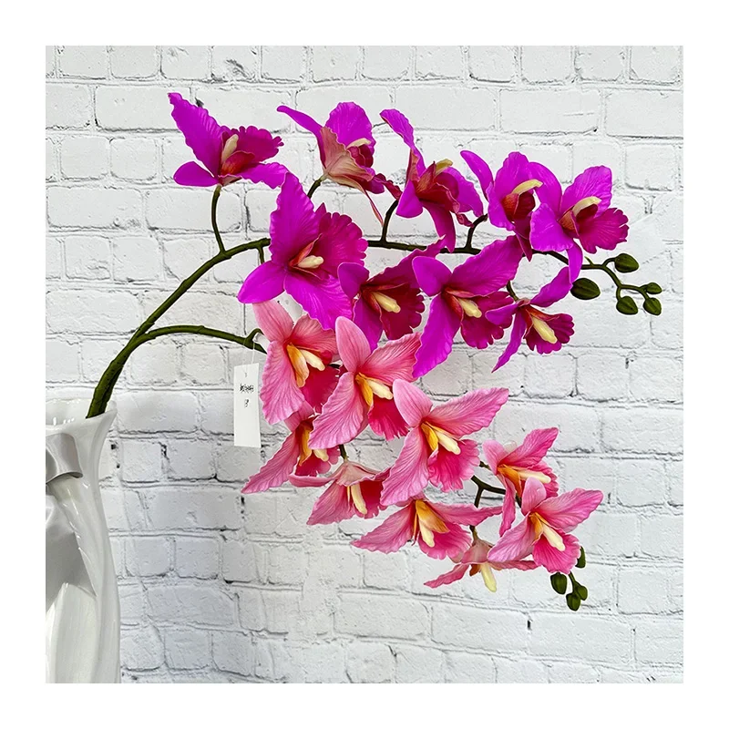 Kate Phalaenopsis กล้วยไม้หัวผีเสื้อ9หัวประดิษฐ์สำหรับตกแต่งสำนักงานผลิตภัณฑ์ใหม่อเนกประสงค์คุ้มค่า