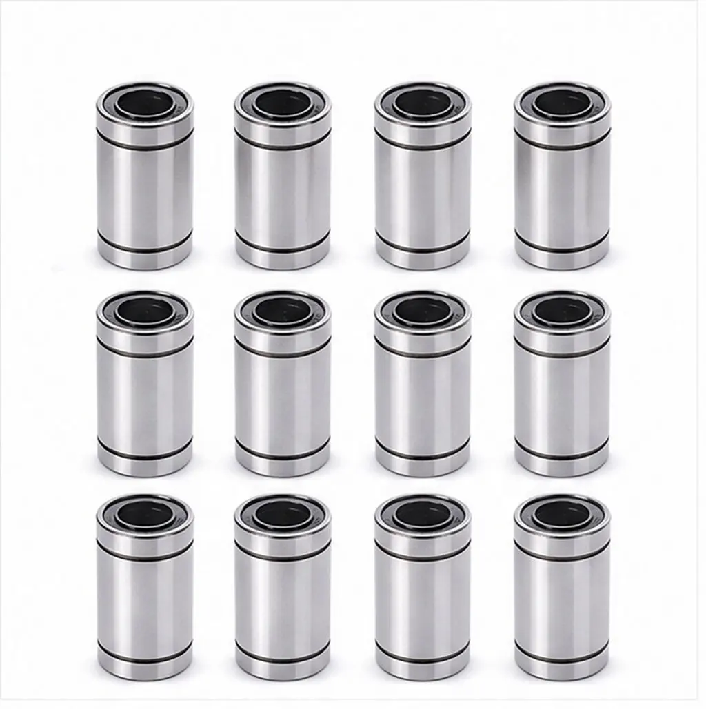 12Pcs Lm8uu 8Mm Id Linear Bearings 8x15x24mm Hardened Ends Ball Cage for Reprap Mendel Cnc Machines Linear Bearings