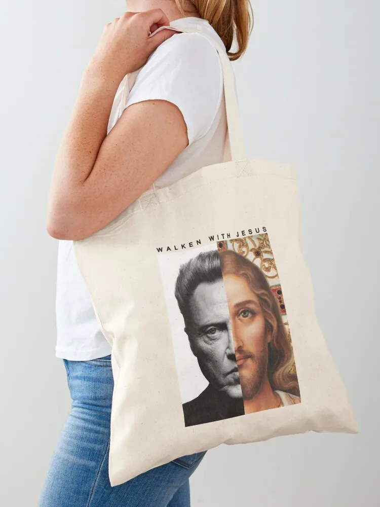

Retro Vintage Christopher Walken With Jesus Tote Bag canvas tote large tote bag bags for women canvas shopping bag