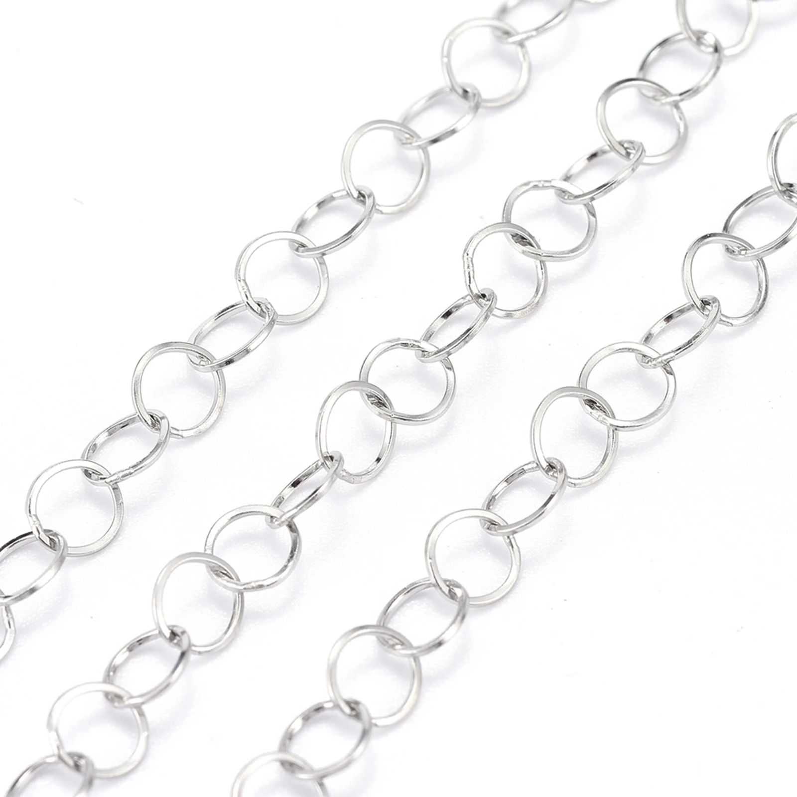 10m 304 Stainless Steel Rolo Chains Belcher Chains Links For DIY Bracelet Necklace Jewelry Making Accessories 2.6mm 3.6mm 4mm