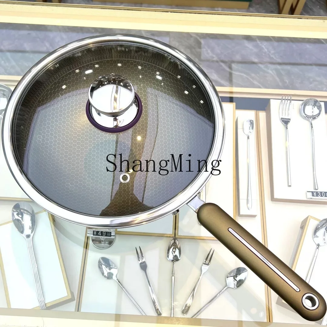 

PYH304 Golden Honeycomb Double-sided Screen Stainless Steel Food Grade Flat Bottom Stir-fry Gas Stove Induction Cooker Universal