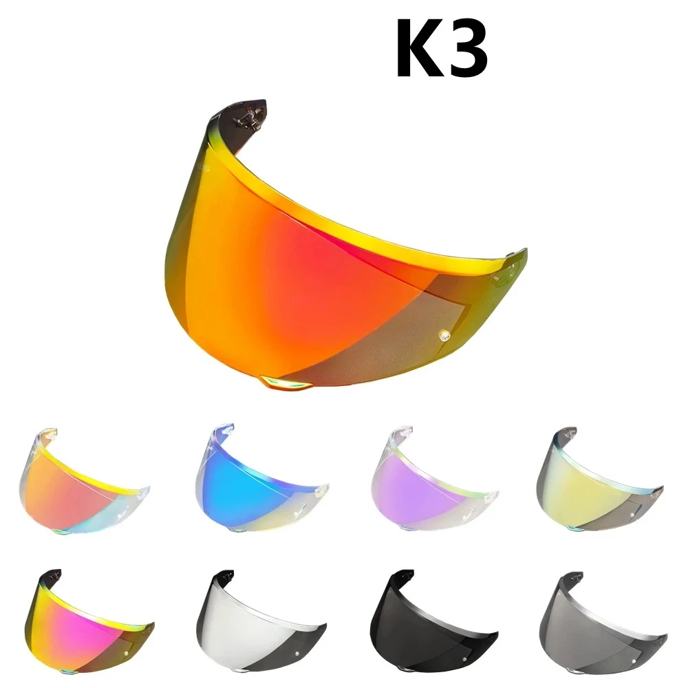 K3 Lenses Helmet Visors Compatible with AGV Old K3 K4 Helmet Mirror Electroplating Day and Night Universal Sunscreen Goggles