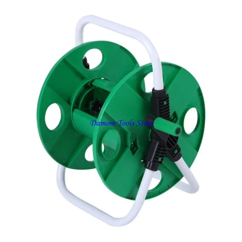57BE Portable Garden 45M Water Hoses Reel Cart Storage Rack Holder Winding Waterpipe
