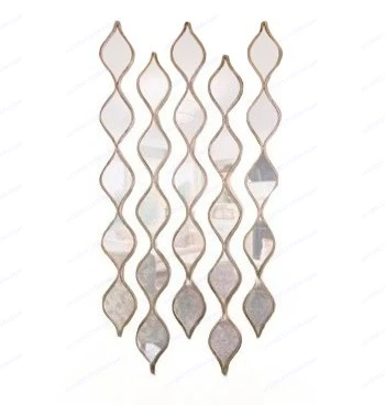 창의적인 물방울 모양 결합 단조 철제 벽 거울 인테리어 유럽식 물방울 벽걸이