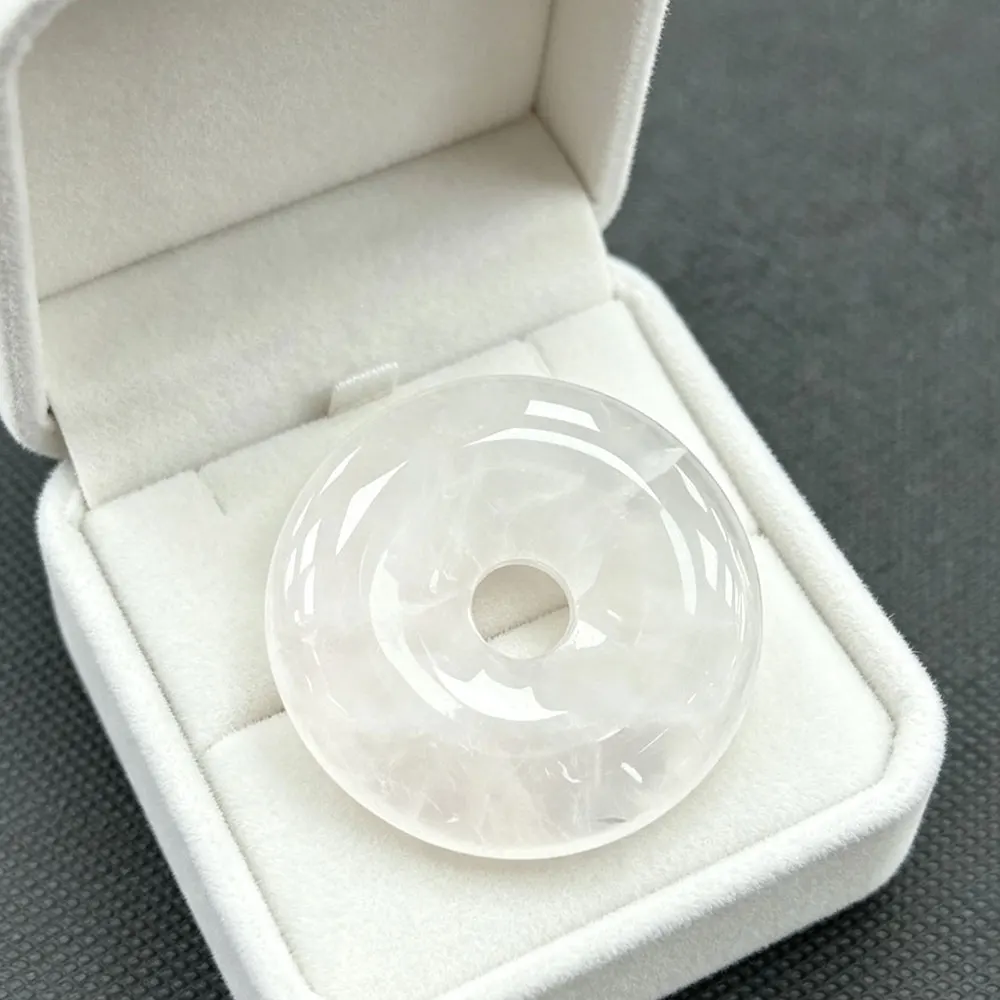 50MM Donut Natural Gem Stone Crystal Pendant for Jewelry Making Large Loose Bead Pink Quartz Green Aventurine Opal Charms X411 - view 3