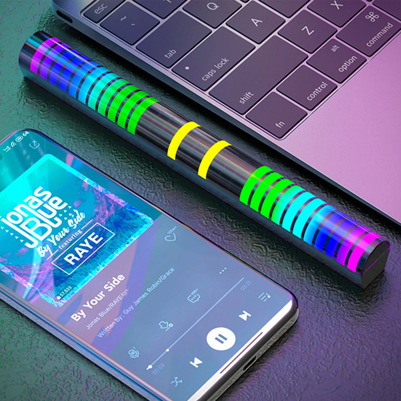 NEW RGB Music Sound Control LED Light App Control Pickup Voice Activated Rhythm Lights Color Ambient LED Light Bar Ambient Light