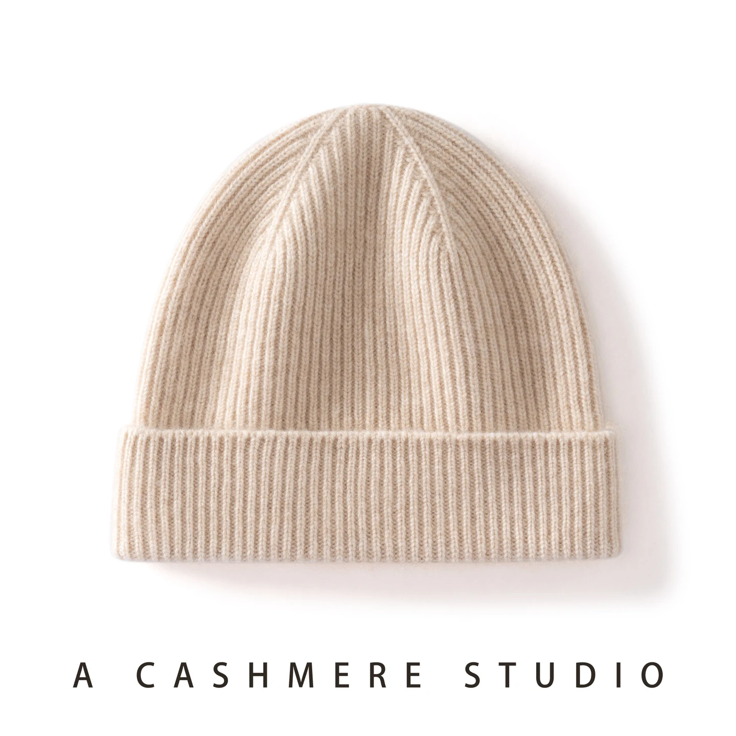 Hochwertige Kaschmir-Herbst-Winter-Baby-Mützen für Kinder, gerippte, umgeschlagene, gestrickte, weiche, warme, nahtlose Beanies für Jungen und Mädchen. – Detail 9