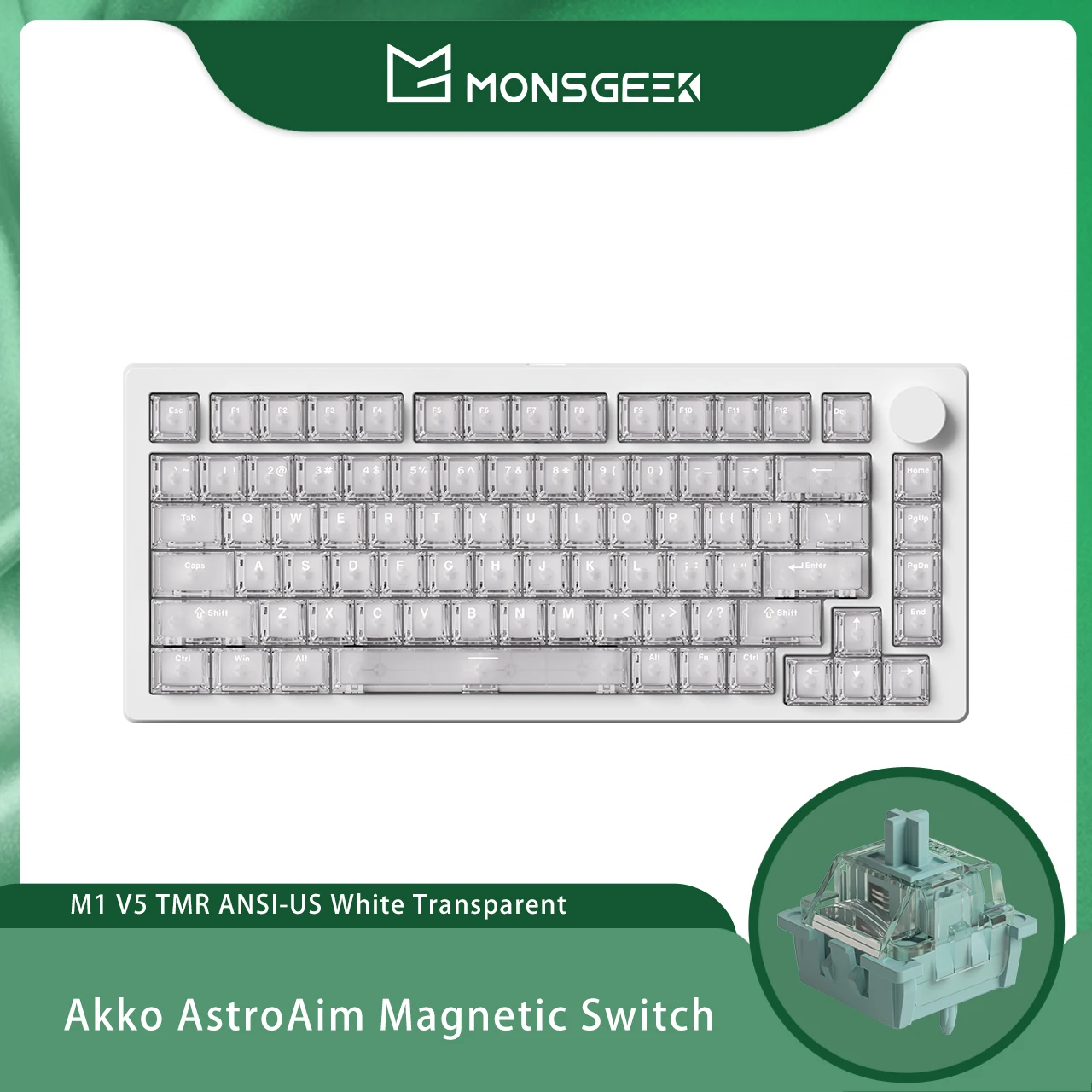 Akko Monsgeek M1 V5 TMR ホワイト M1 V5 Black-on-White - MonsGeek