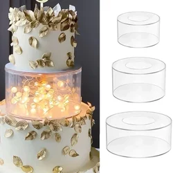 Tabellone per torta in acrilico Supporti per esposizione per dessert in acrilico rotondo/quadrato/hexagonale Base per bordo riutilizzabile Strumenti per supporto per torta trasparente