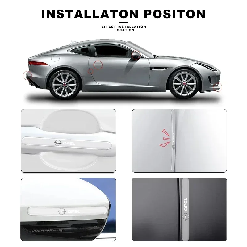 Protecteur de bol de poignée de porte de voiture, Transparent, Anti-collision, pour Opel Astra j g Insignia Corsa d Vectra c Zafira a, Gadgets automobiles