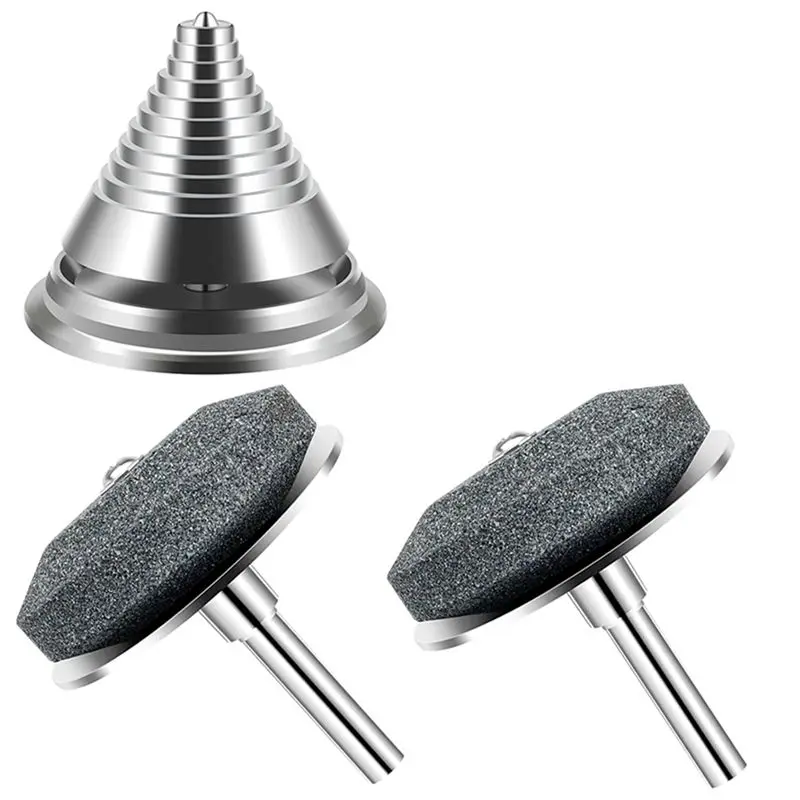Lawn Mower Blade Sharpener Set(2PCS), Metal Blades& 1PCS Balance Tool With Mower Sharpening Stone