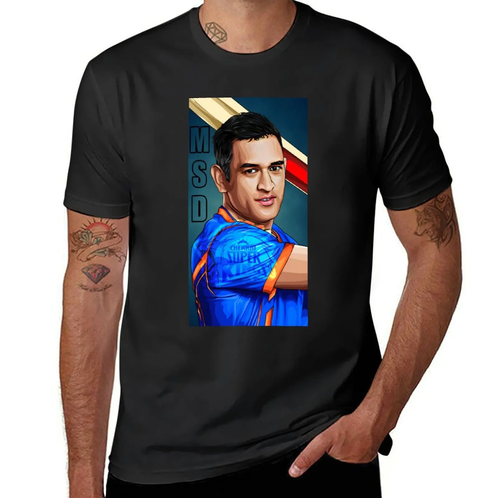 New Thala Dhoni csk awesome illustration T-Shirt oversized t shirts plus size tops Men's t-shirt