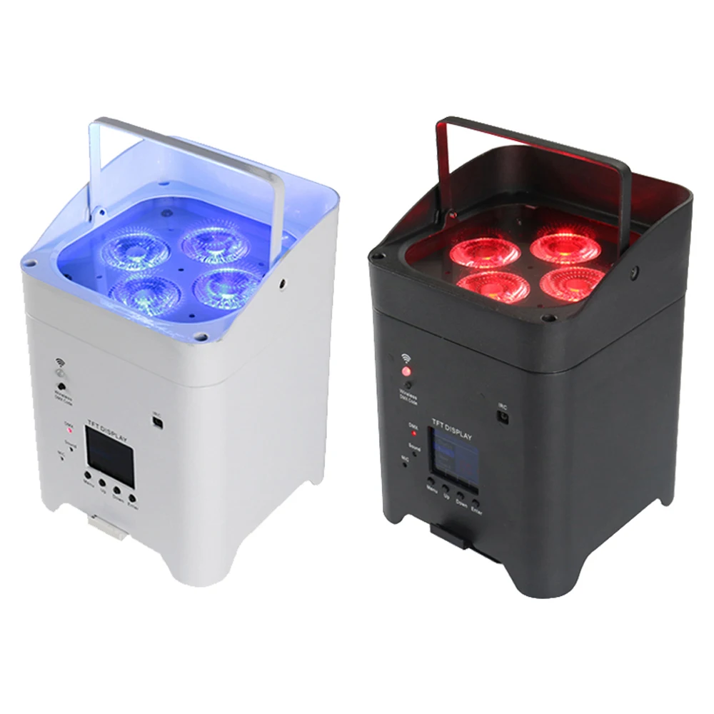 

2019 hot sale 4pcs 18w 6in1 Rgbwa and Uv Battery Powered Wireless Dmx dj stage lights led par up light