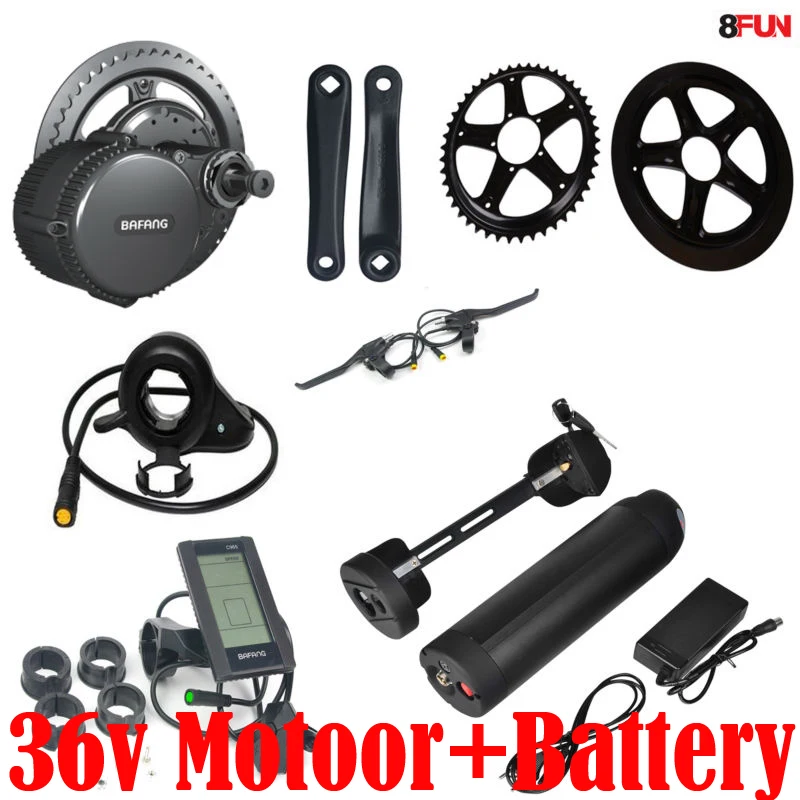 

Bafang Motor BBS01 BBS02 36V 500W Mid Drive Motor 8fun Electric Bike Engine Conversion Kit 36V 15Ah Lithium Battery Kits