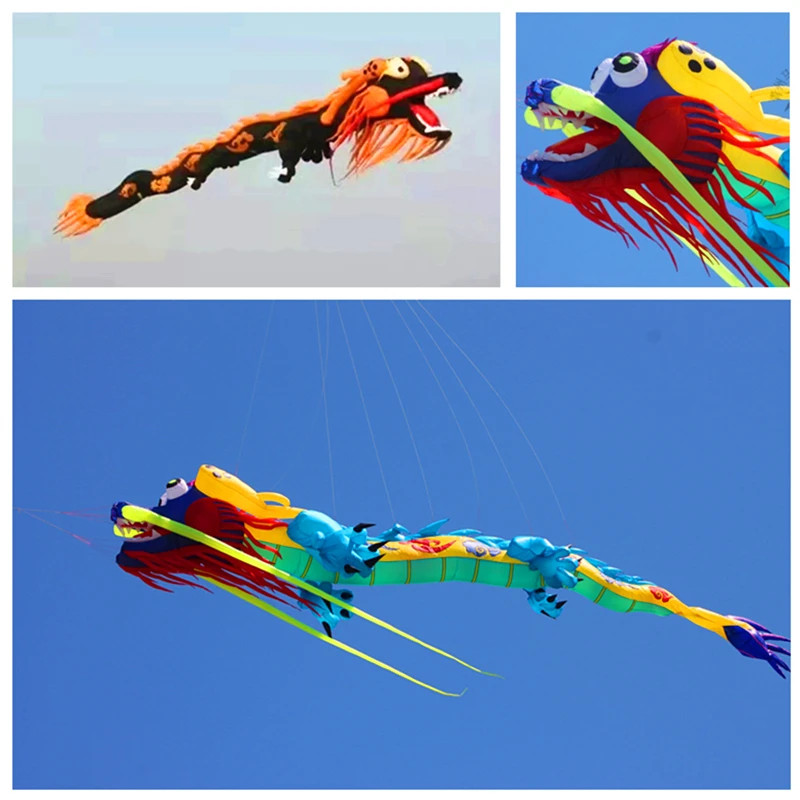 

free shipping 15m dragon kites flying giant kite pendant inflatable kites for adults sports toys Chinese traditional kites nylon