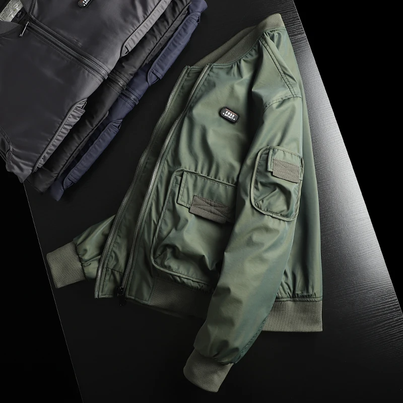 

Outdoor MA Flight Sle! 3D Tailoring Structured Baseball Collar Workwear Jaet Coat for Men Spring Autumn Season