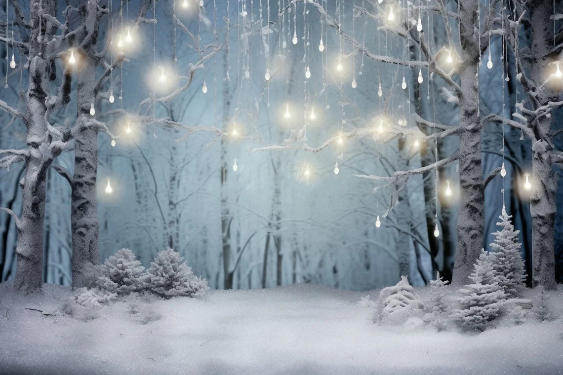 

Magic Winter Forest Bundle White Christmas Wonderland Snow Magical Xmas Tree backdrops christmas Studio Backgrounds