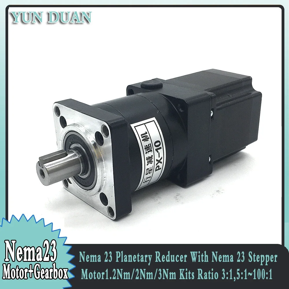 NEMA 23 Planetary Reducer With Stepper Motor NEMA 23 Motor Reducer Kits 1.2Nm/2Nm/3Nm 14mm output Nema23 Planetary Gearbox 