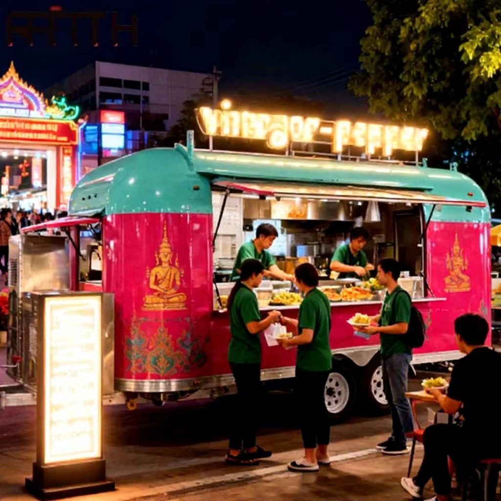 YG Remolque de comida para perros calientes y hamburguesas totalmente equipado Barato Shawarma Restaurante móvil Fast Street Food Truck Van a la venta Europa