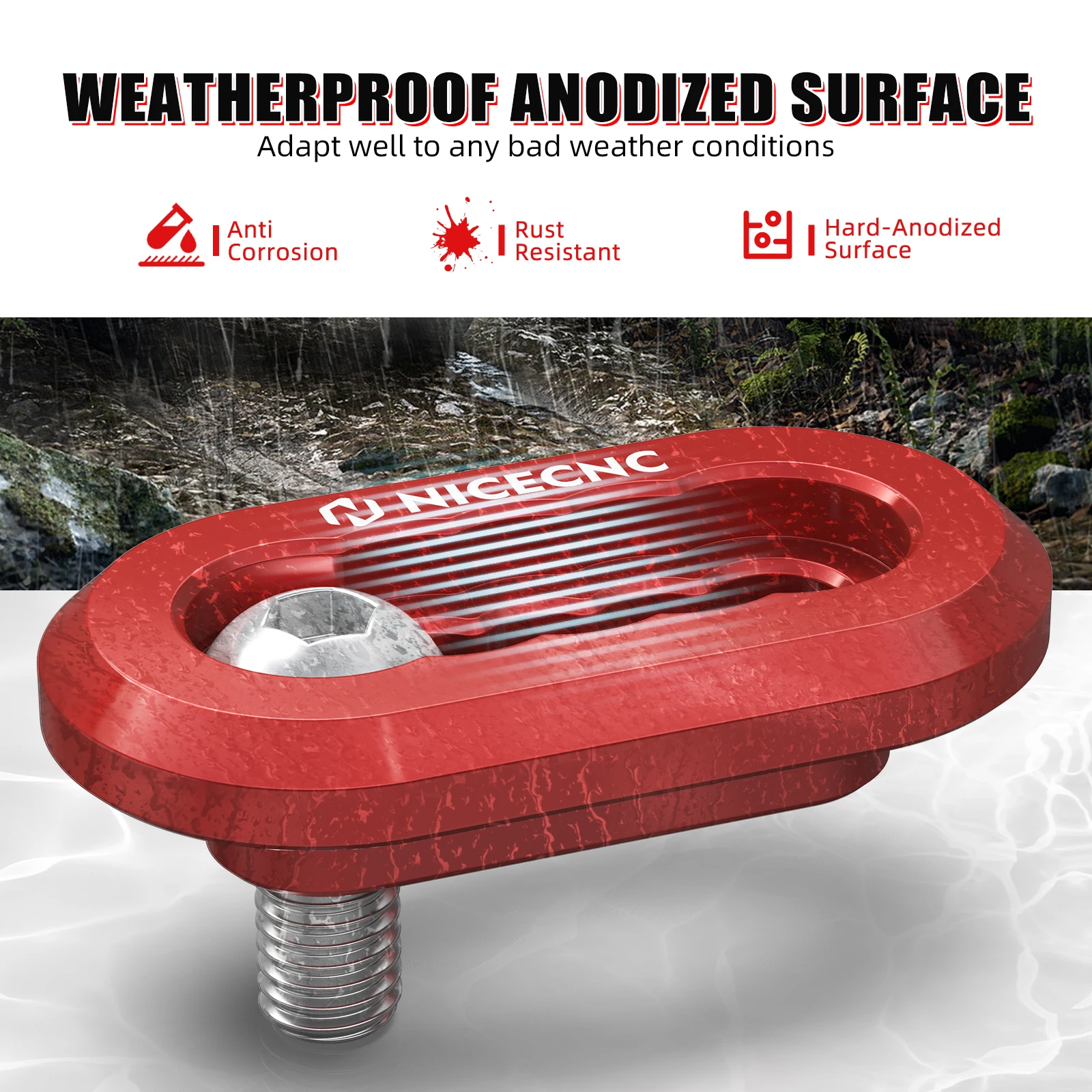 NICECNC Tank Seat Washer ATV For Honda TRX450ER 2006-2014 TRX450R 2006-2009 #90109-HP1-000 6061-Aluminum TRX 450R 450ER 2007