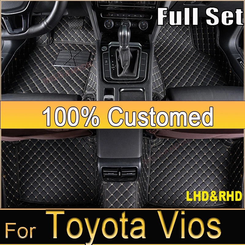 

Car Mats For Toyota Vios Belta Yaris Sedan Limo XP90 2008~2012 Auto Carpet Rugs Leather Mat Waterproof Floor Pad Car Accessories