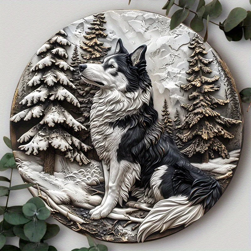 Plaque D.lique Décorative en Aluminium, Thème de Masque de Chien Mignon, pour Club, Bar, 73