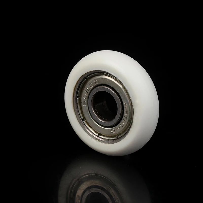 B*1Pc White 608 ZZ 8*30*8.5mm POM Nylon Round Type Roller Wheel POM Wrapped 608ZZ Bearing Pulley Plastic Wheel