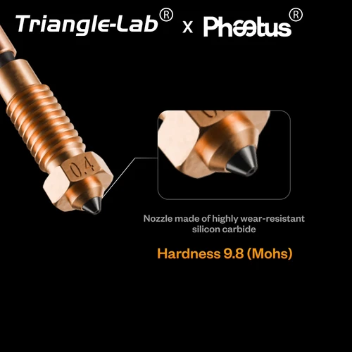 Imagen 2 del producto Boquilla de carburo de silicio trianglelab Phaetus MK4 MK4S SiC Nextruder Prusa + Disipador de calor con EndCoat ™ Recubrimiento Achieve Double