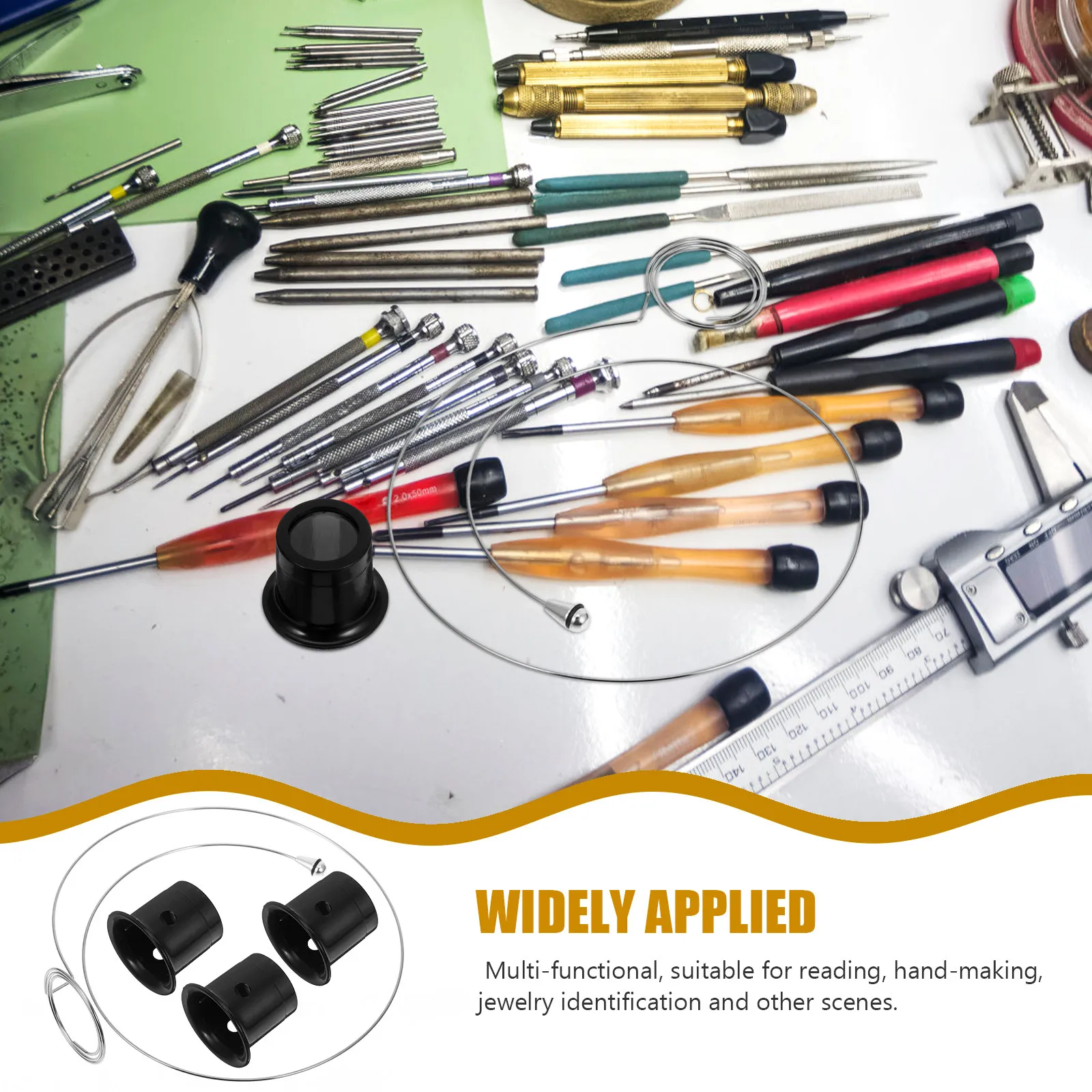 1Set Watch Repair Magnifier Set Eye-Clip Design 3X 5X 10X Glass Lens Magnifiers for Jewelers Watchmakers Precision Craft Tool view 4