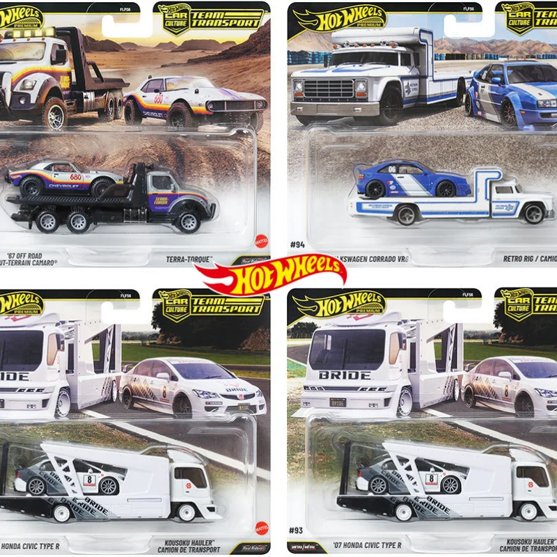 

Коллекционная модель Hot Wheels Car Culture FLF56-26L Team Transport Gold Label Honda Civic Camaro Off-Road, масштаб 1/64, литая под давлением, подарок