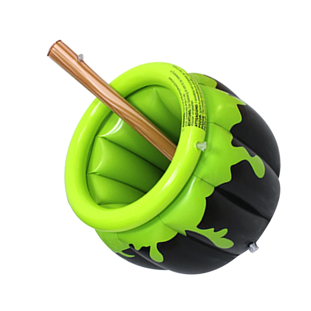

Extra Large Halloween Inflatable Ice Bucket Black Cauldron Cooler Witch Beverage Holder for Party Decoration Durable PVC